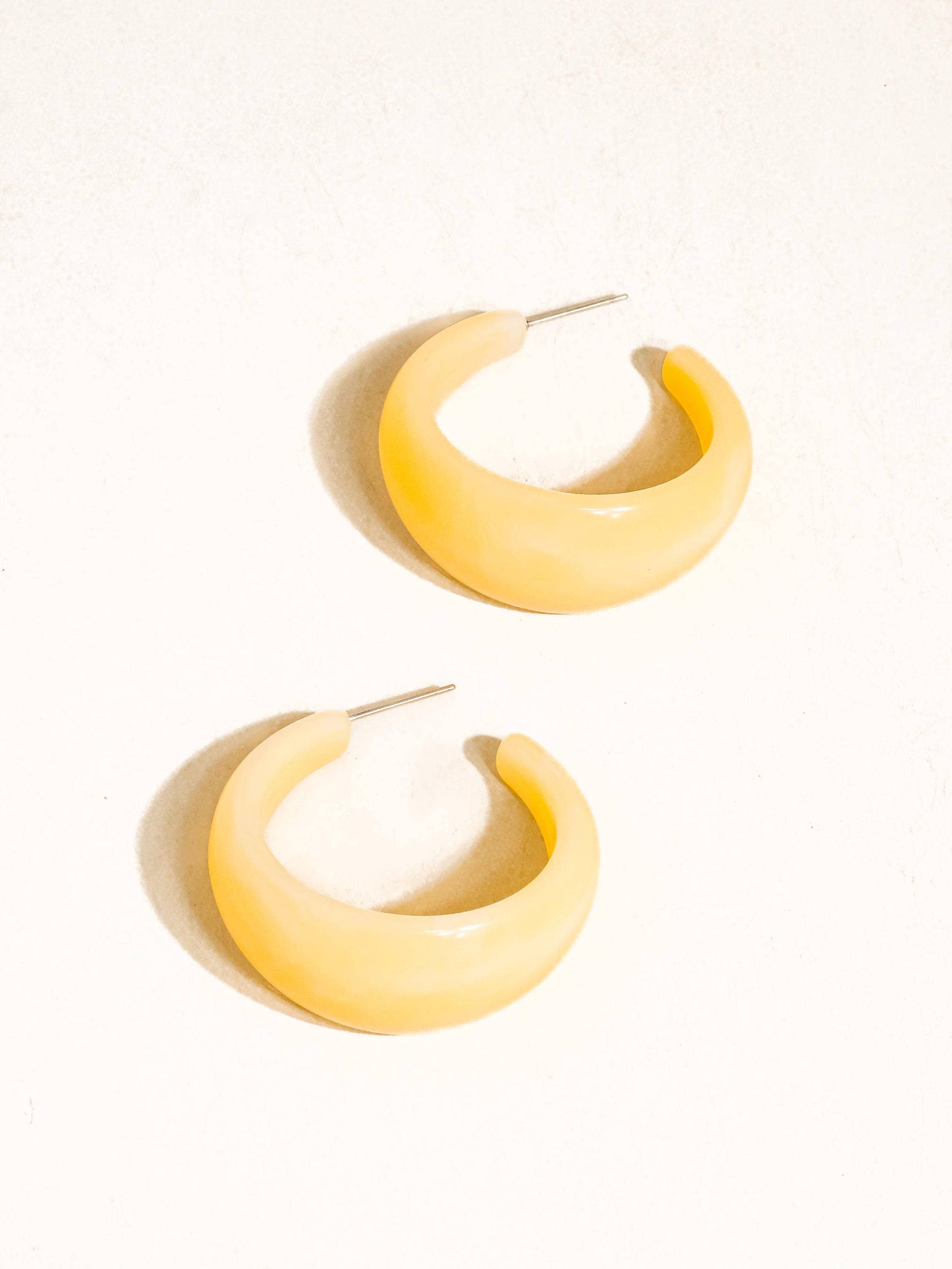 Ines 18K Gold Non-Tarnish Resin Hoop Earrings