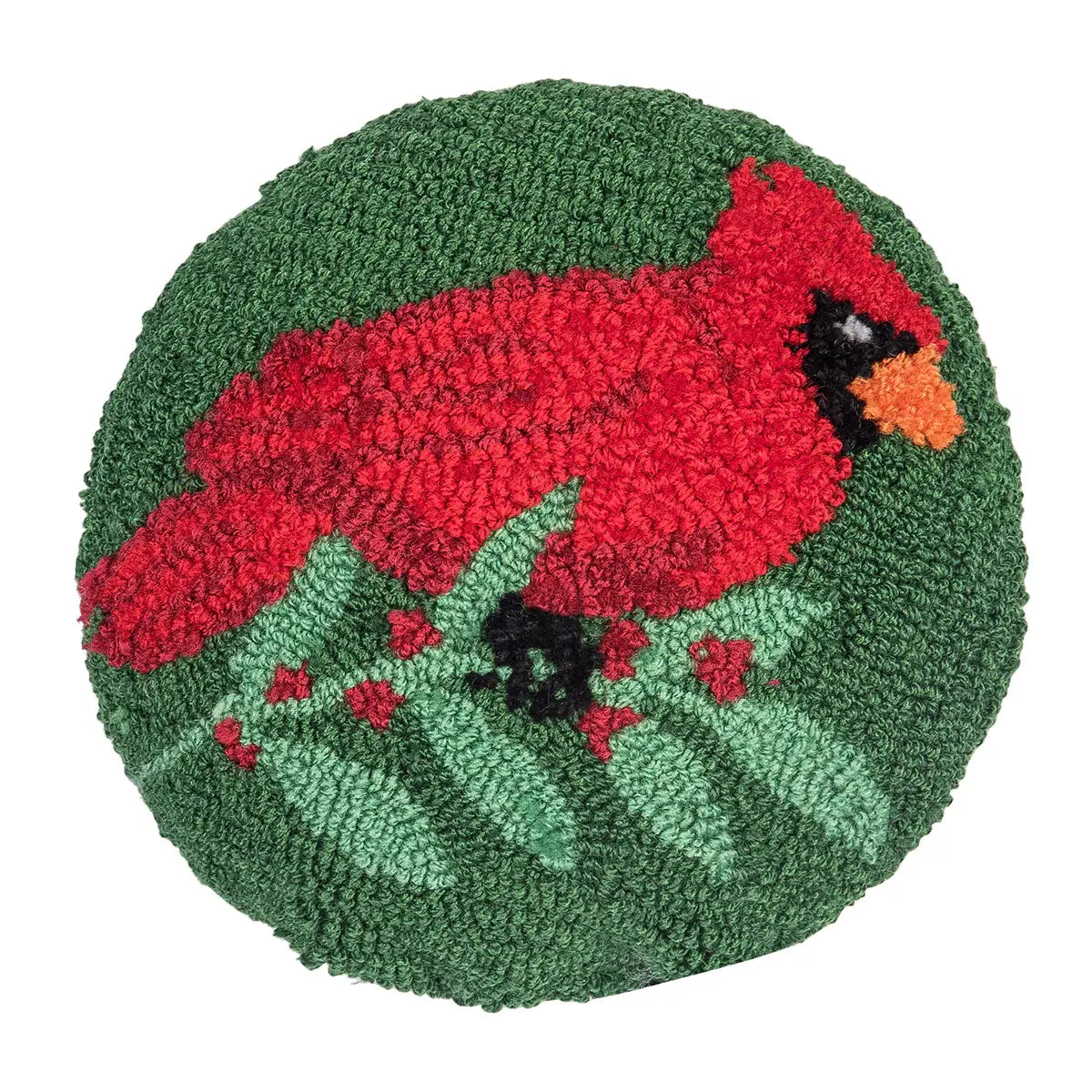 Christmas Cardinal Round Throw Pillow