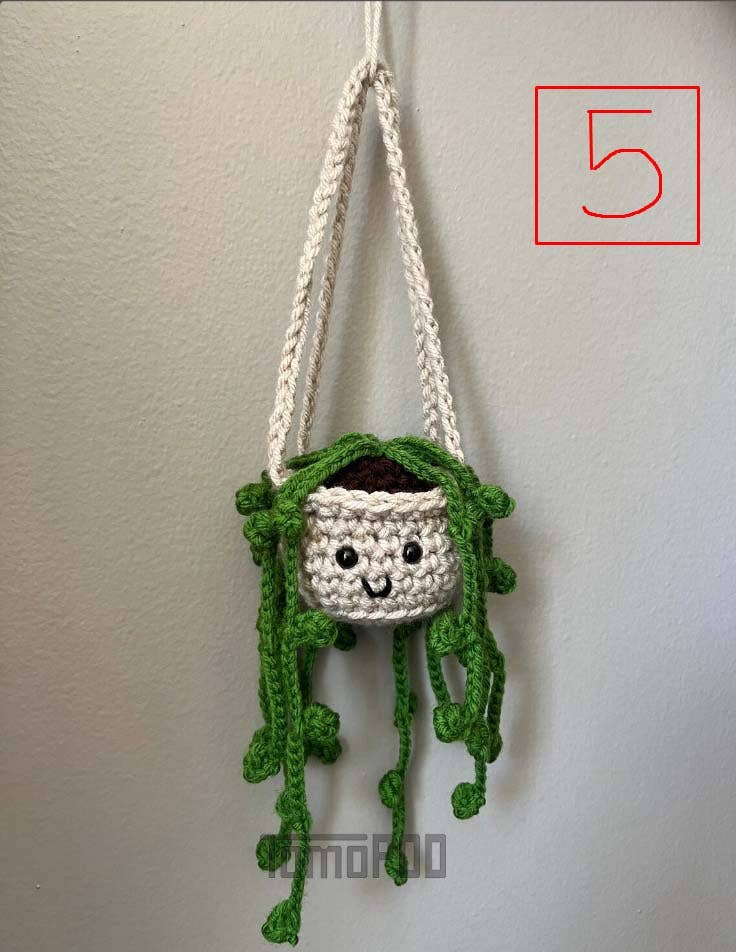 Crochet Succulent Car Hanging Plant Crochet String of Pearls