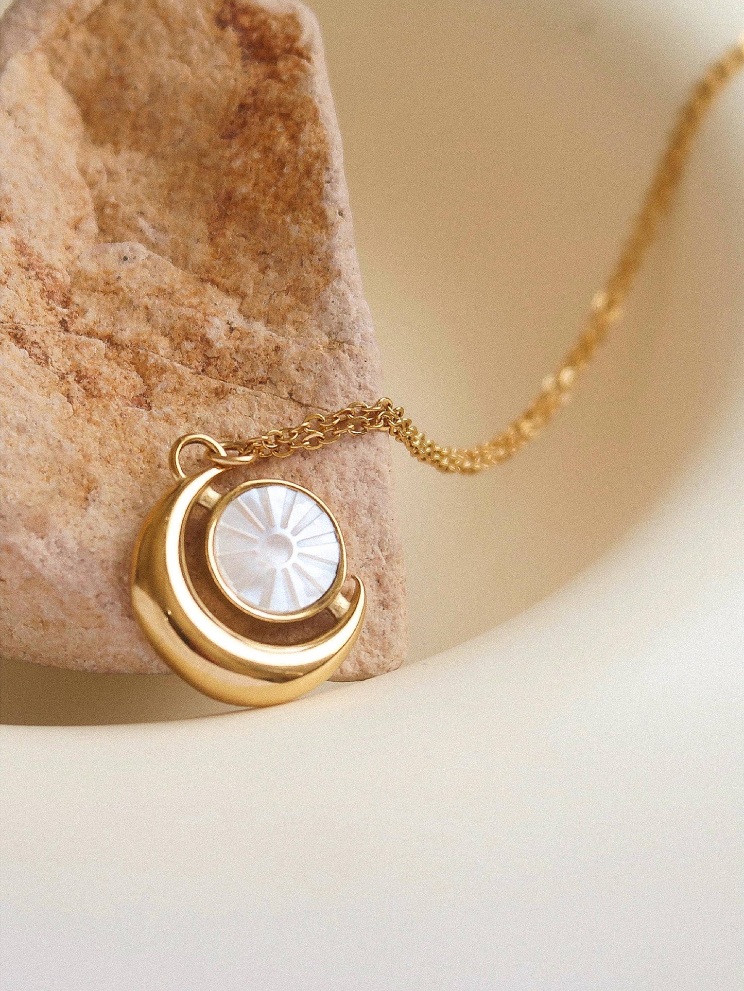 Sailor Gold Non-Tarnish Moon Necklace