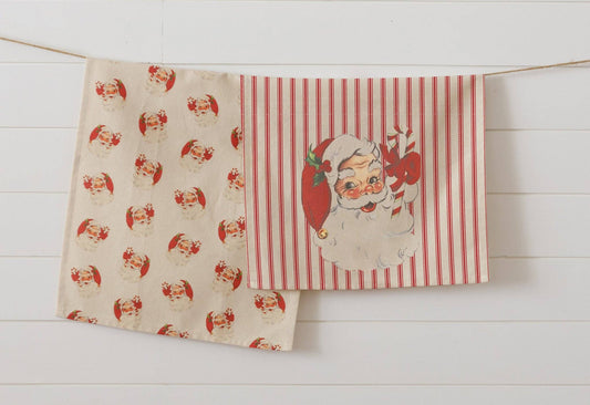 Tea Towels - Vintage Santa (Pk/02 Ast)
