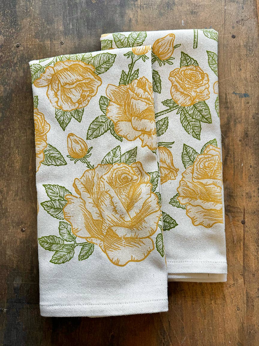 Yellow Rose Kitchen Towel