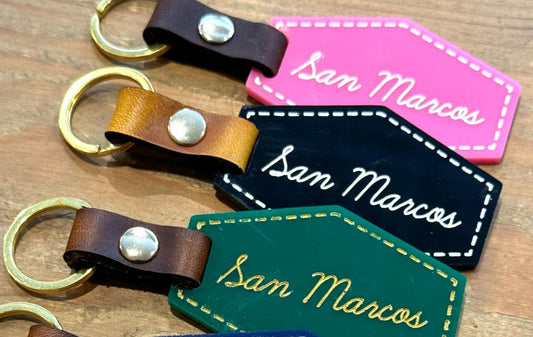 San Marcos Keychain - Cursive Font