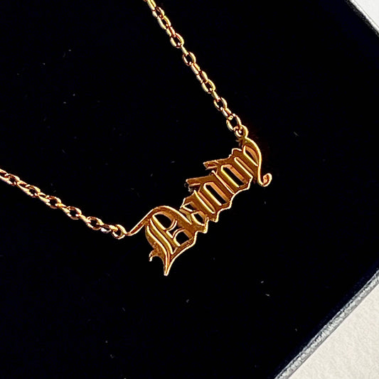 Daddy word Necklace stainless steel gold