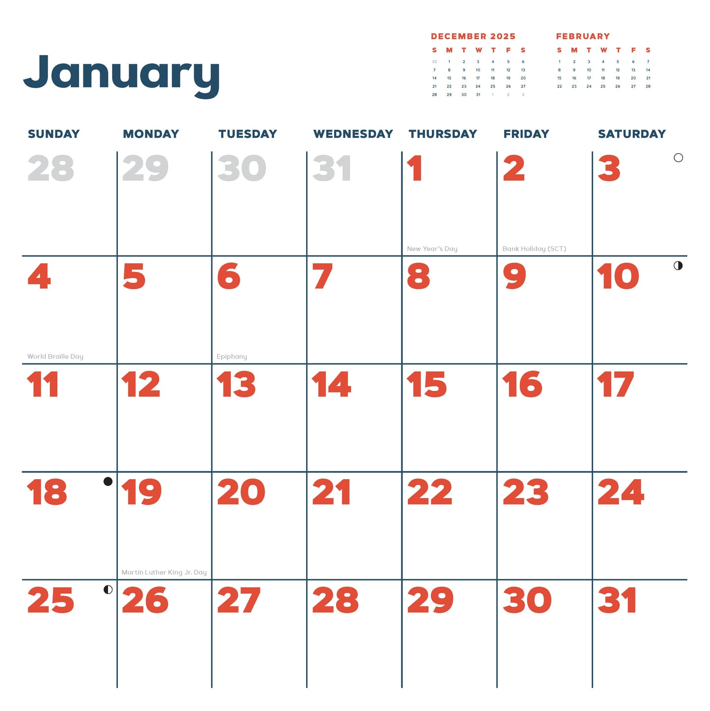Catffirmations 2026 Wall Calendar