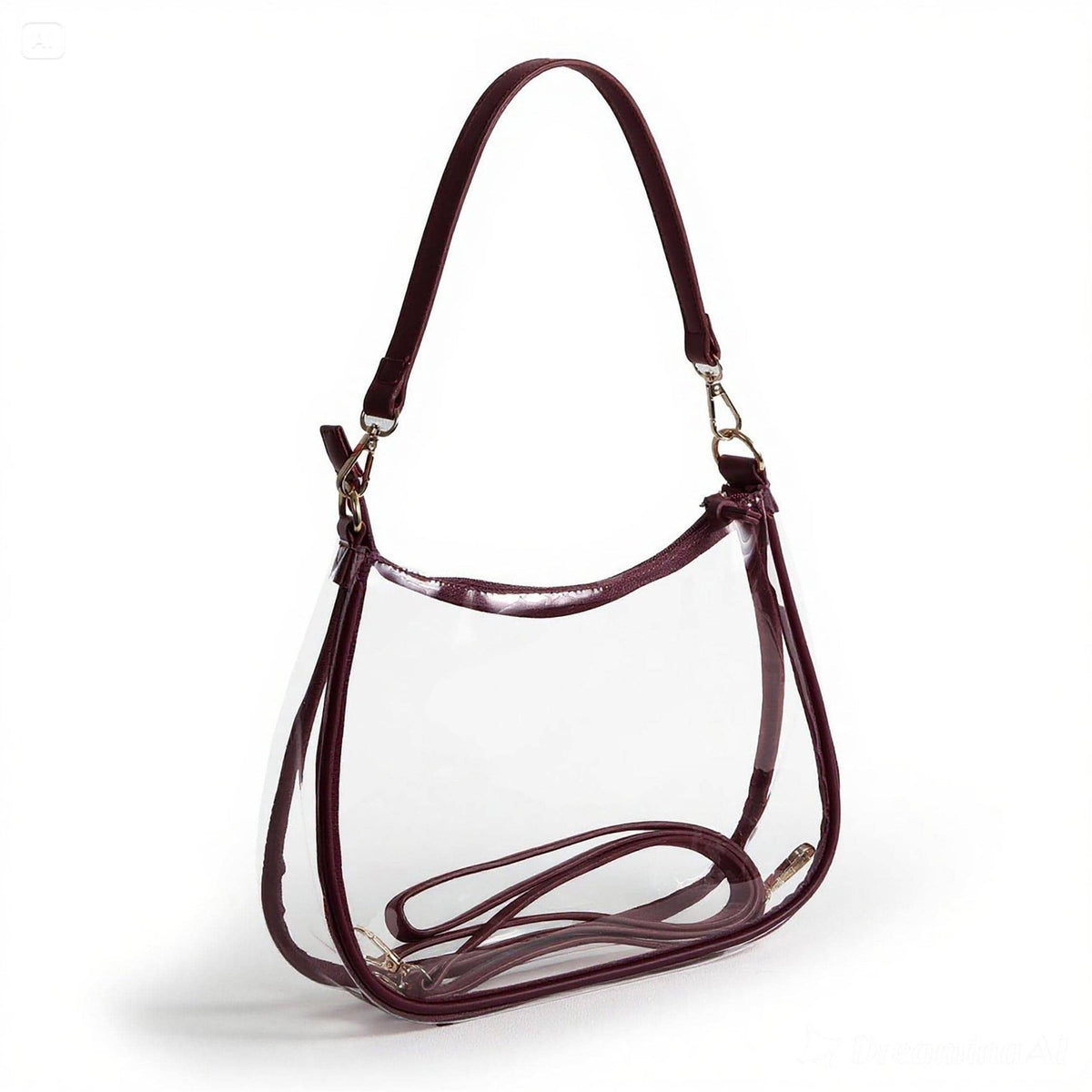 Sara Clear Purse - Maroon