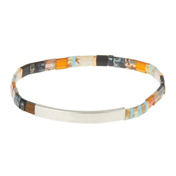 Good Karma Miyuki Bracelet - Gratitude Earth/Sky/Silver
