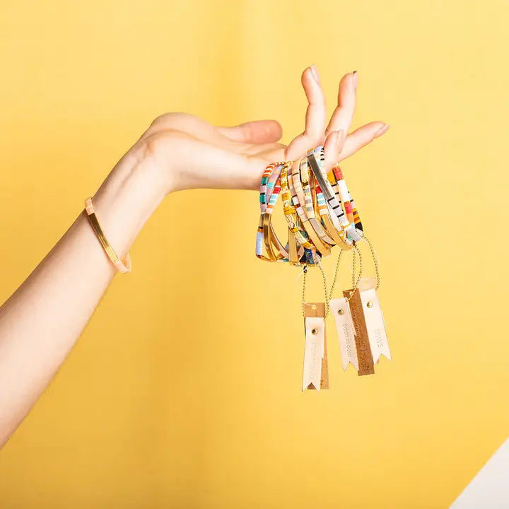 Good Karma Miyuki Bracelet - One Of A Kind Mint/Peach/ Gold