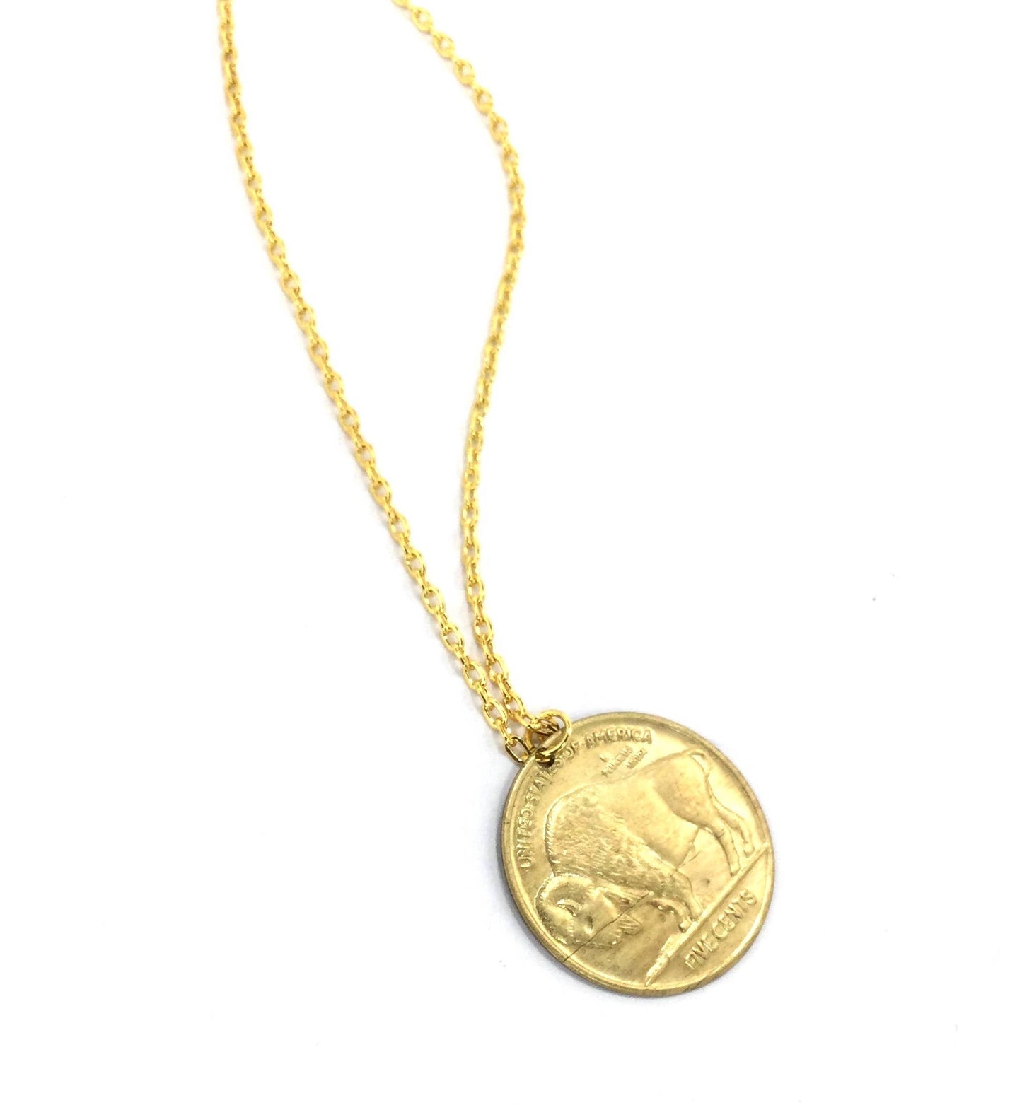 Buffalo Coin Pendant Necklace