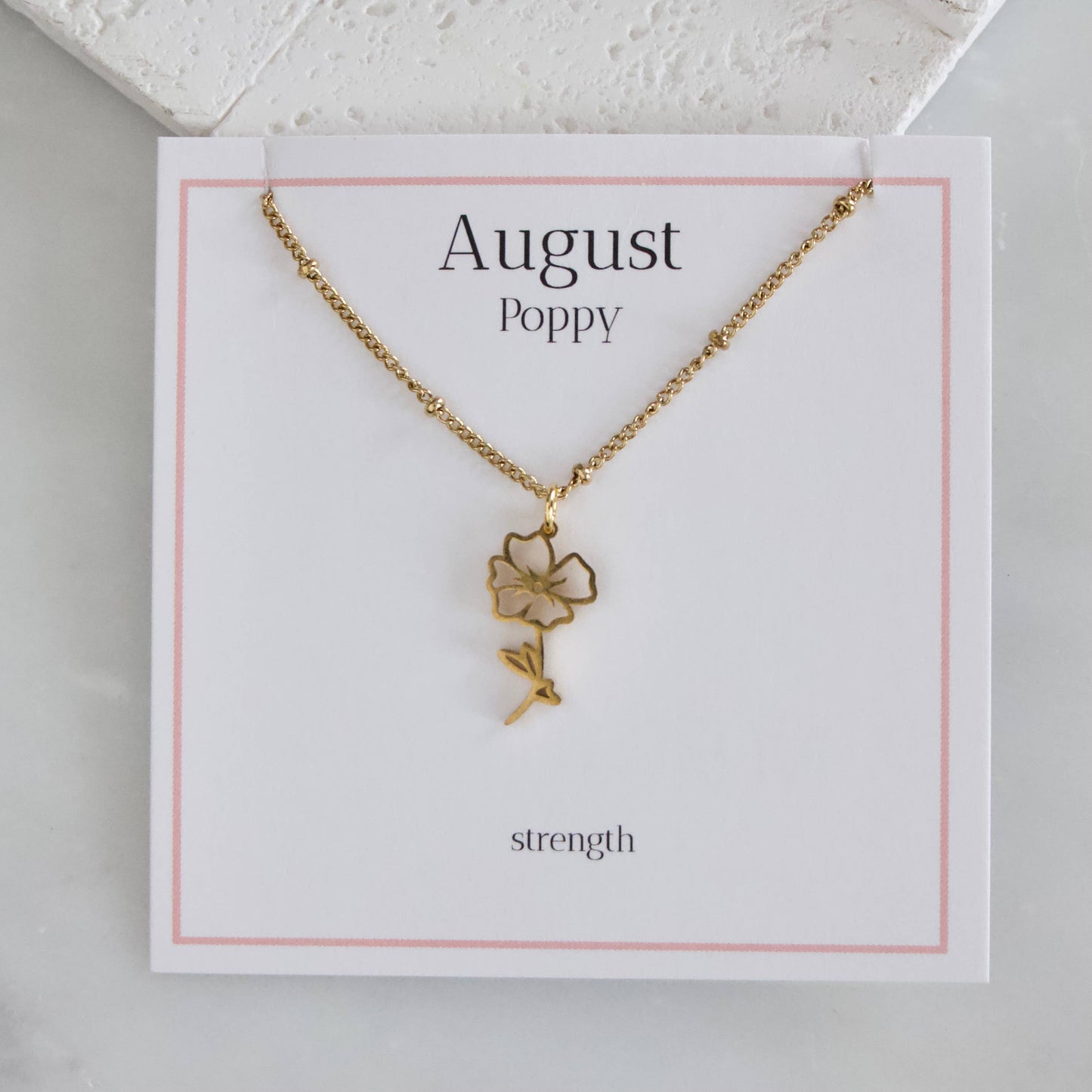 12 Birth Moth Flower Necklaces With Display