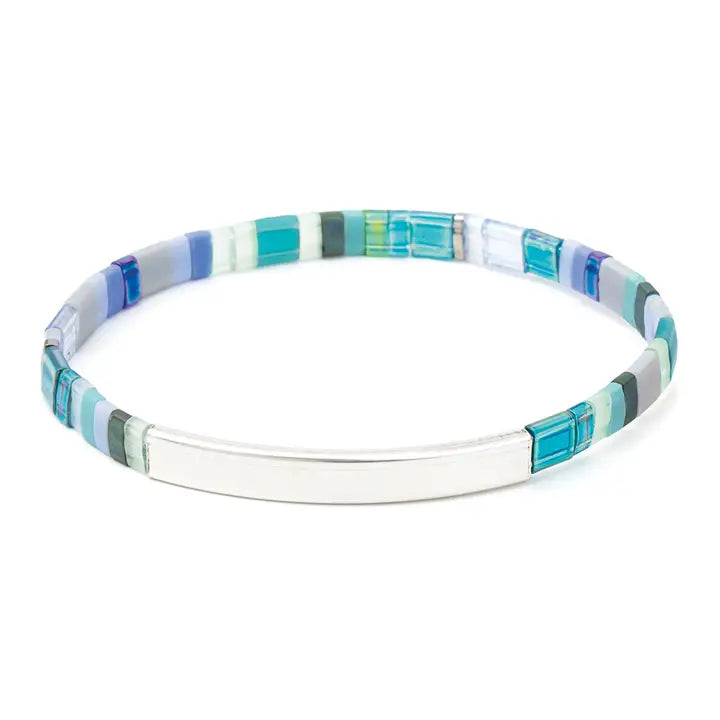 Good Karma Miyuki Bracelet - Just Breathe Turquoise/ Green/Silver