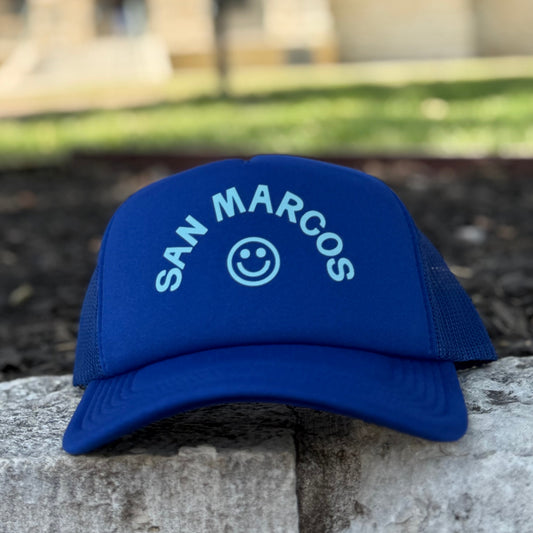San Marcos Smiley Face Recycled Trucker Hat