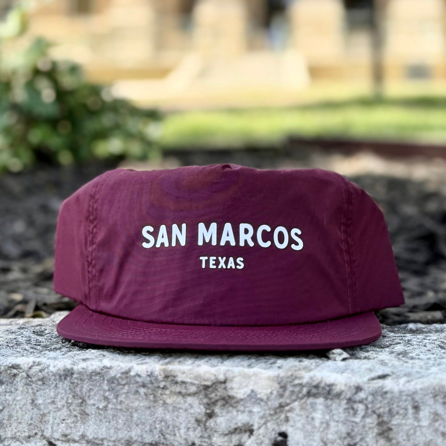 San Marcos Texas Rounded Text Nylon Hat