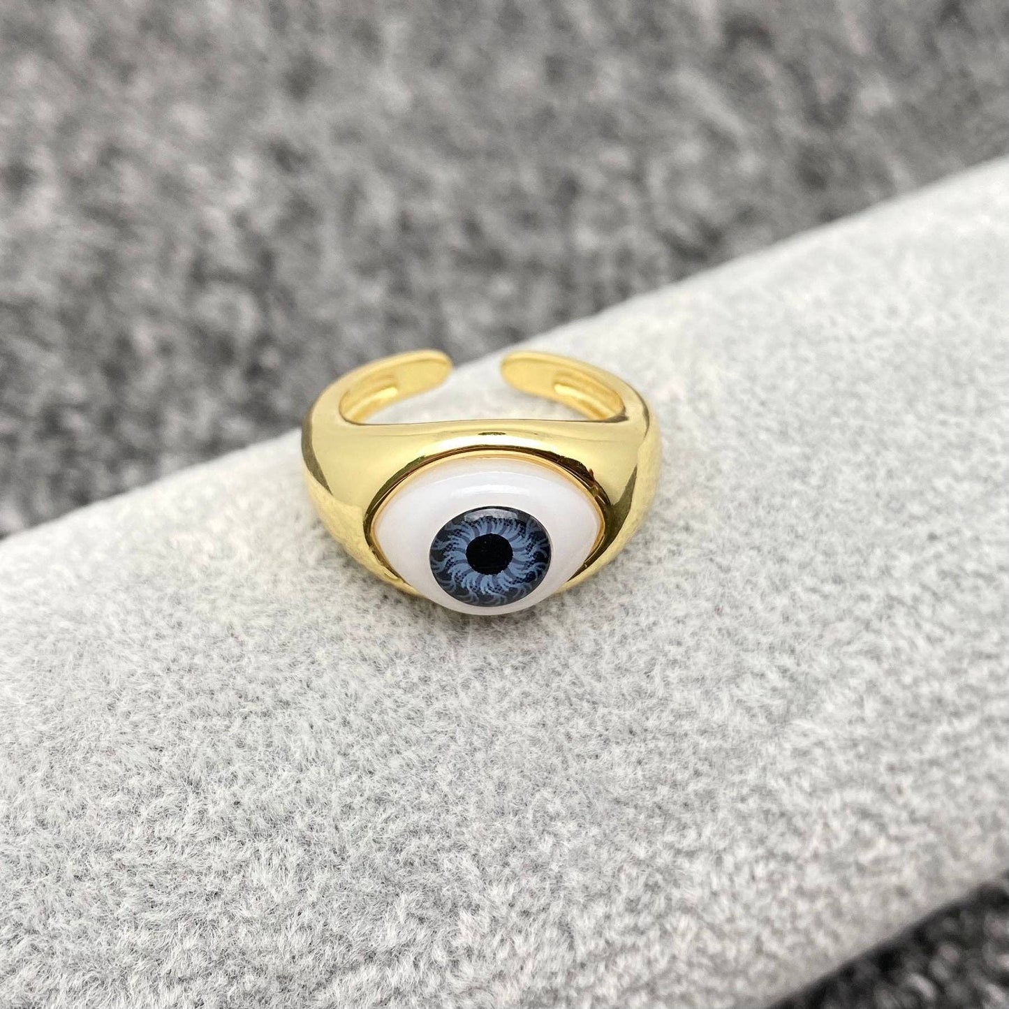 Resin Evil Eyes Gold Plated Ring