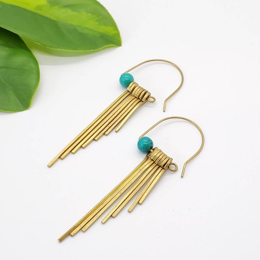 Brass Fringe Hoop Earring