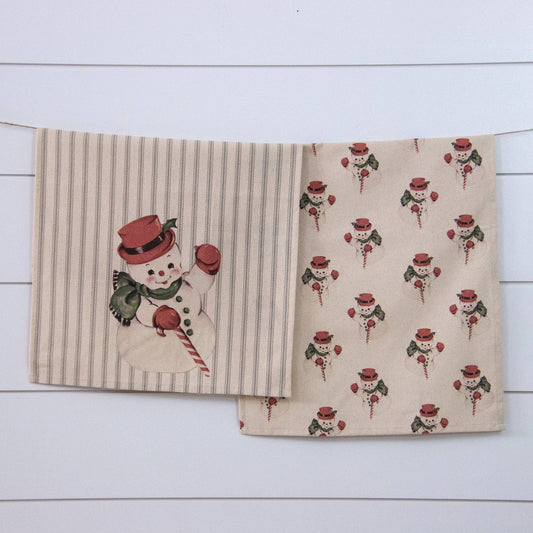 Tea Towels - Vintage Snowman