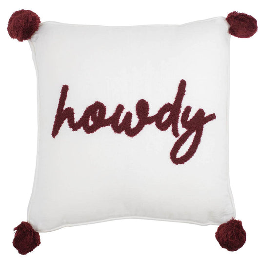 Howdy Pom Pom Pillow