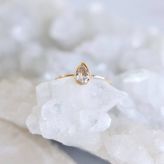 Zircon Teardrop Ring - Waterproof 