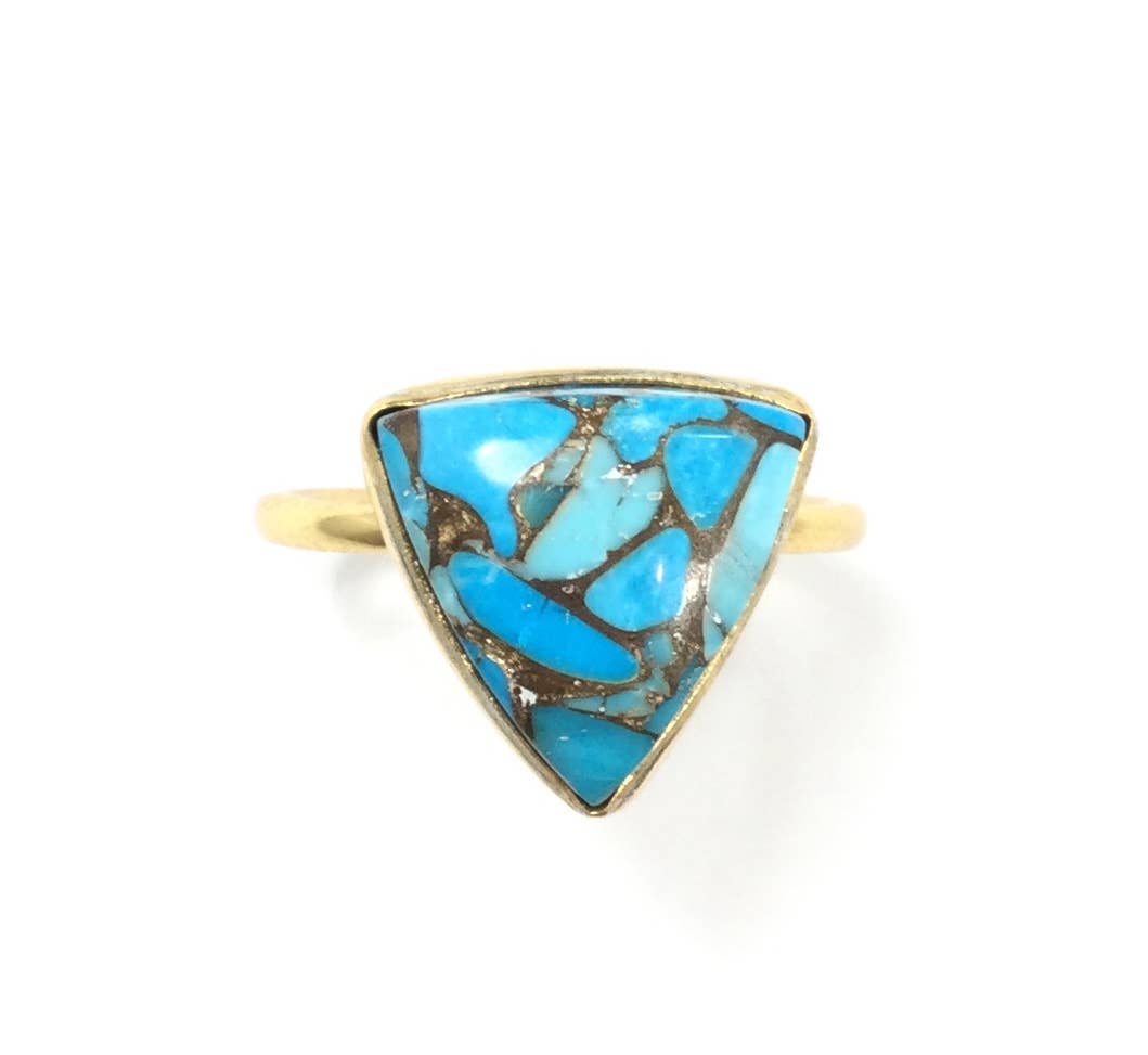 Geometric Mosaic Stud Ring