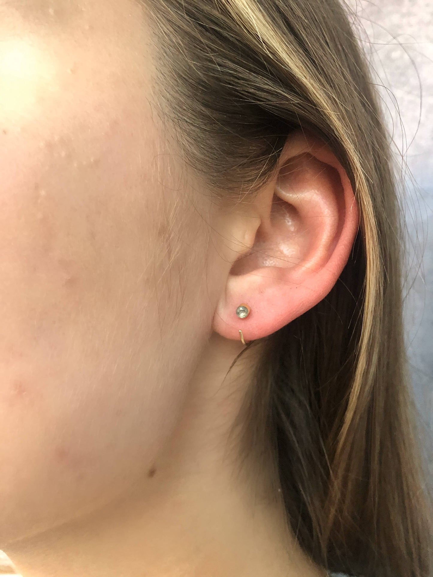 Gold Plated Stone Huggie Earring