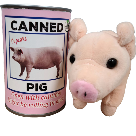 Canned Pig | Stuffed Farm Animal Plush w/Funny Jokes | Gift