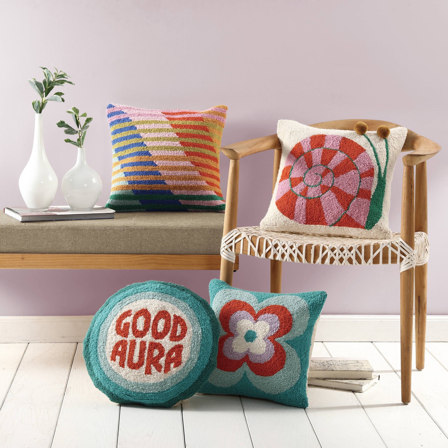 Snail's Pace w/Pom Pom Eyes Hook Pillow - Elizabeth Olwen