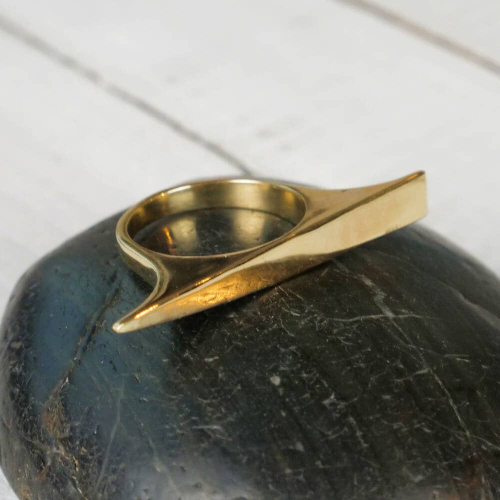 Brass Cross Finger Bar Ring
