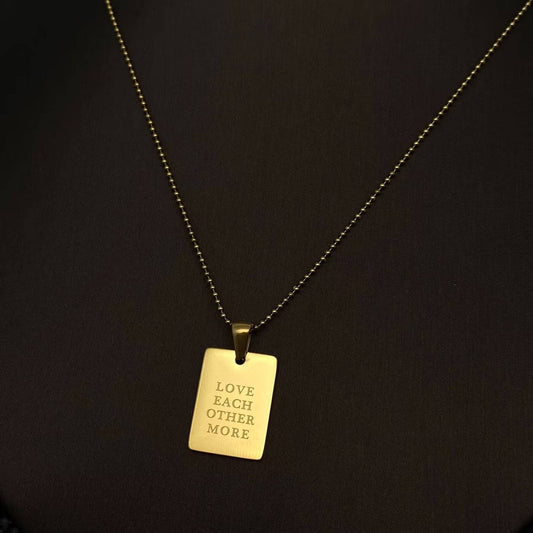 Love Each Other More 18K Gold Plated Stainless Necklace