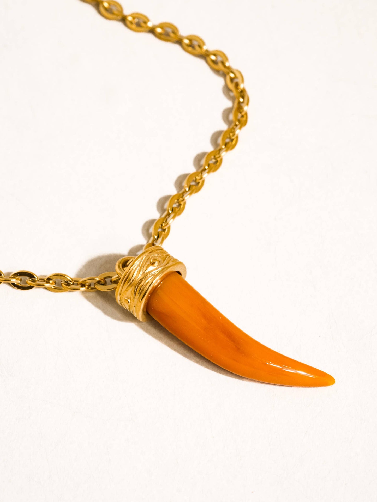 Nyssa 18K Gold Non-Tarnish Horn Pendant Necklace