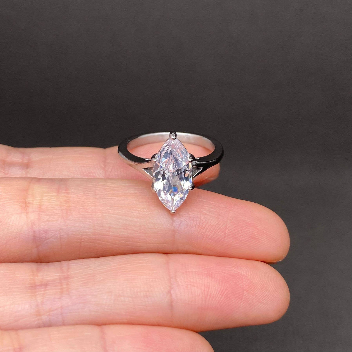 Marquise Zircon Ring | 18K Gold Plated Stainless Steel