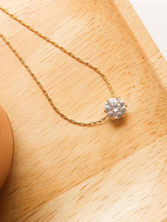 Ciara 18K Non-Tarnish Petite Round CZ Necklace