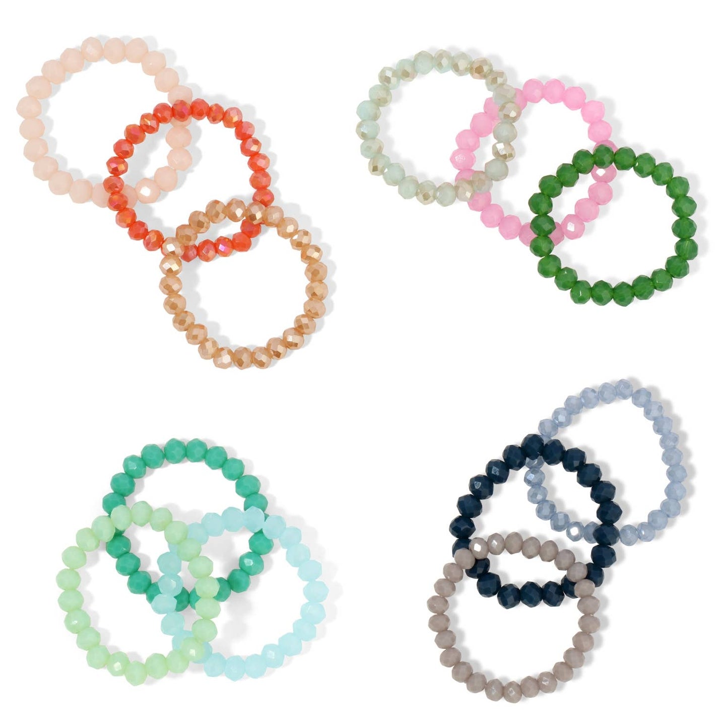 Set of 3 Crystal Rings