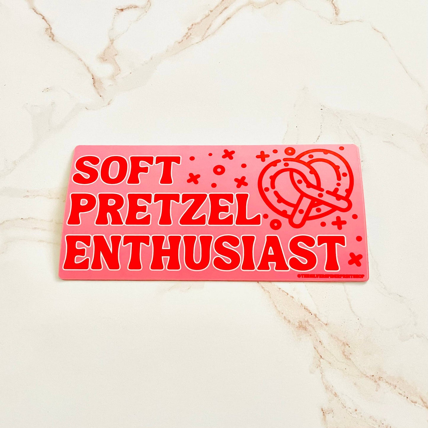 Soft Pretzel Enthusiast pink junk food funny Bumper Sticker