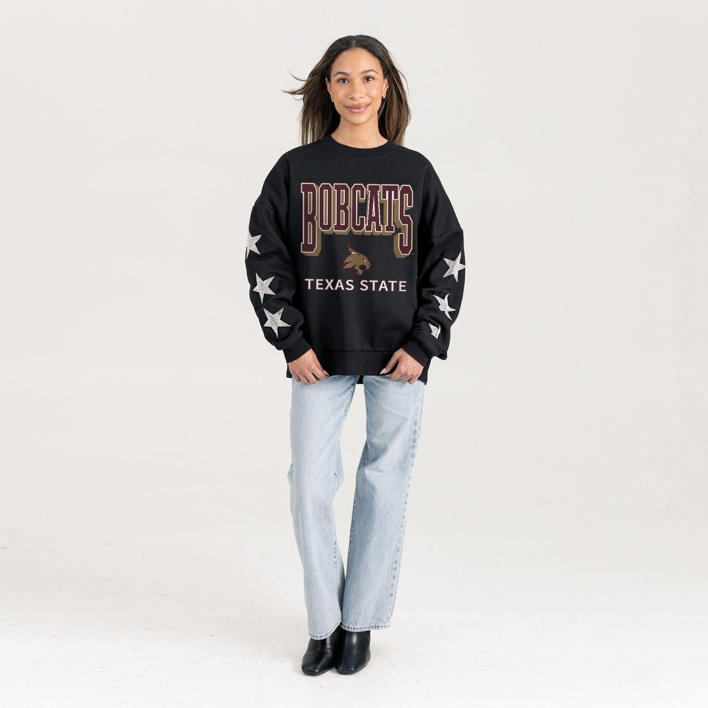 Gameday Texas State Star Sleeve Pullover Sweatshirt