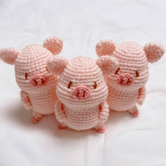Crochet Cute Pink Piggy, Little Pigs Amigurumi, Cute Keyring