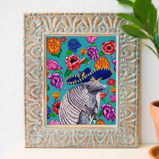 8'' x 10'' Armadillo and sombrero print