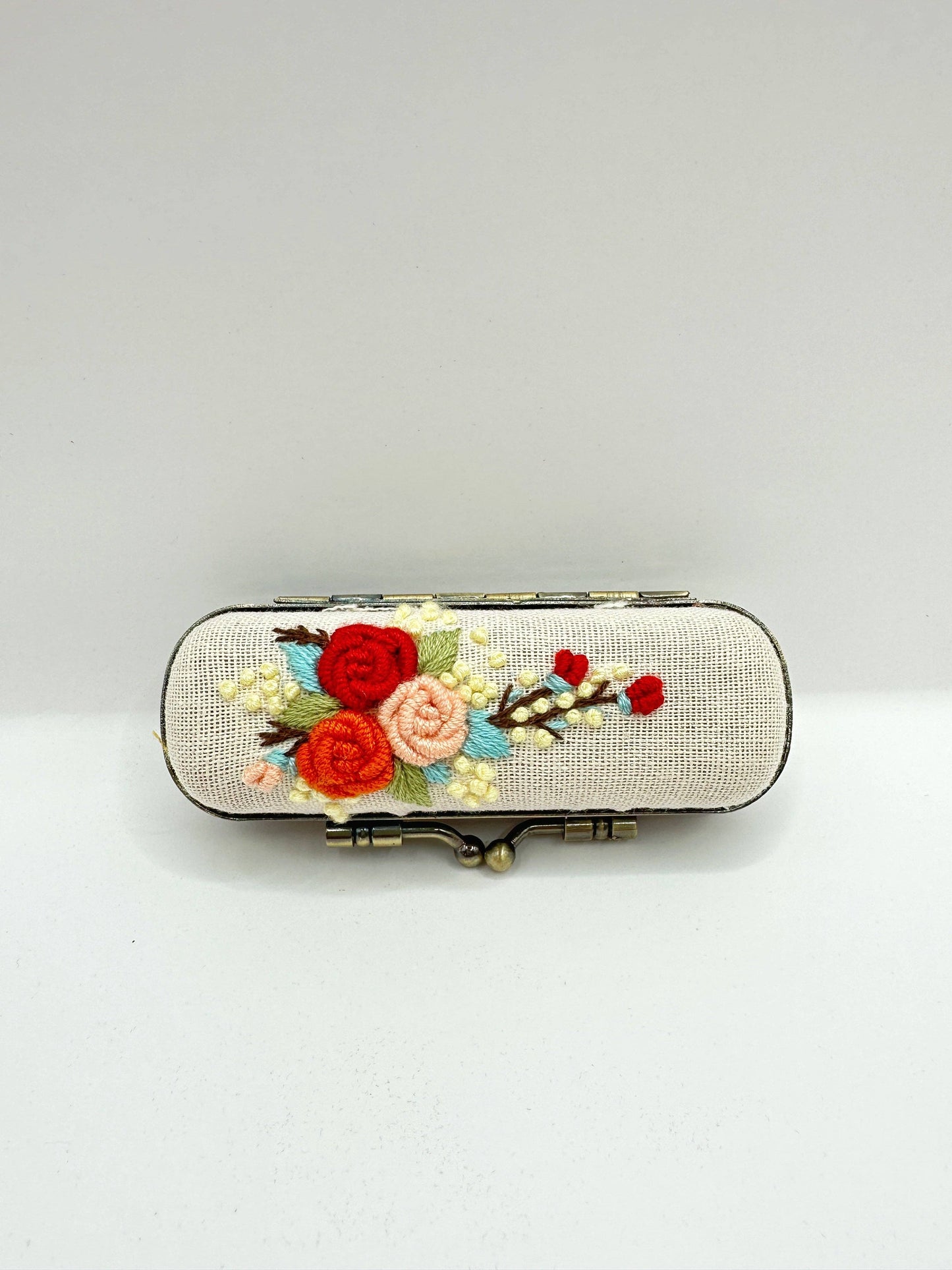 Embroidered Lipstick Case, Collection Cecilia (NO MIRROR)