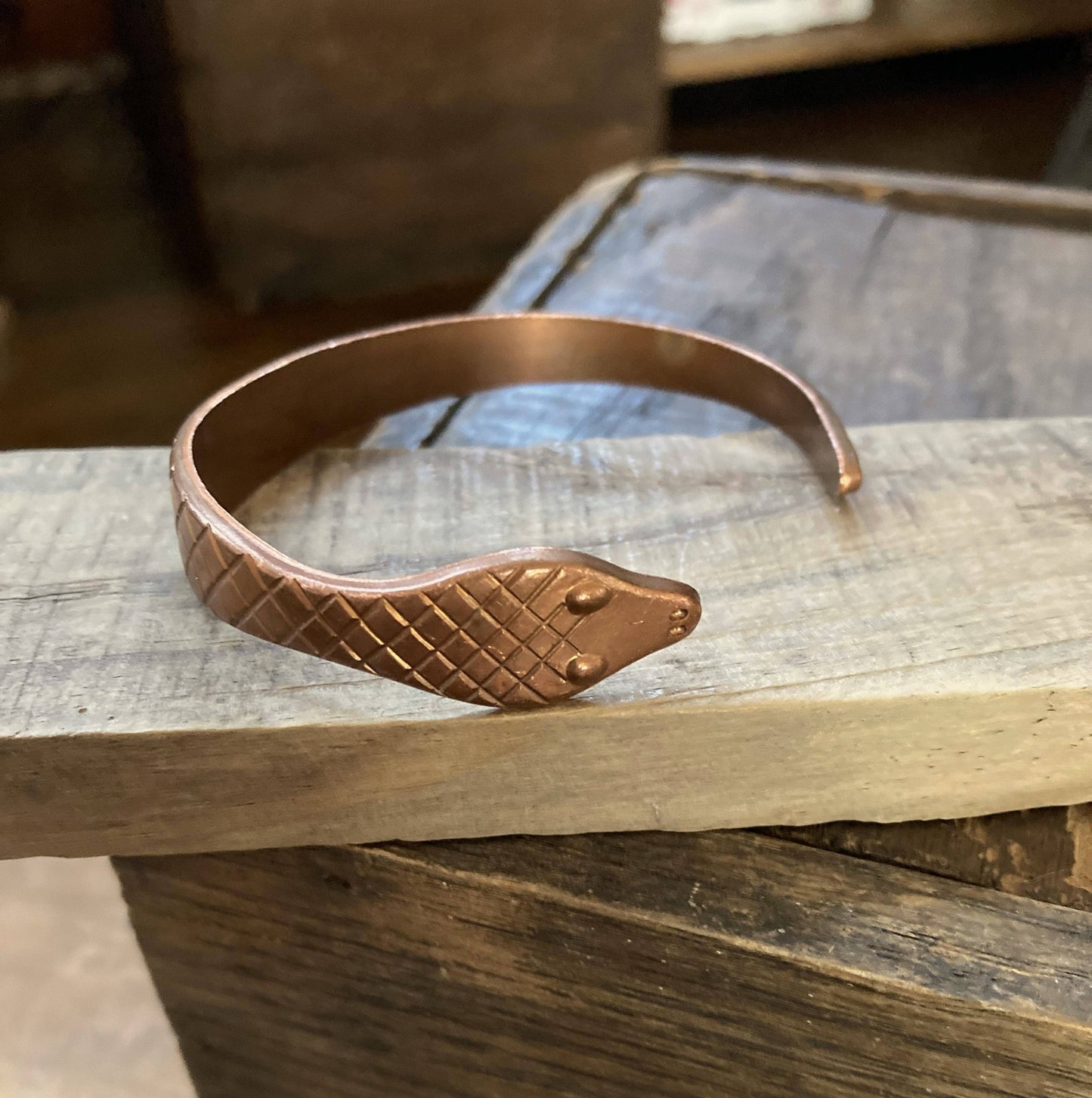 Copper Snake Vintage Cuff Bracelet