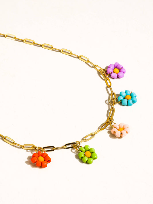 Linnea 18K Gold Non-Tarnish Beaded Daisy Chain Necklace
