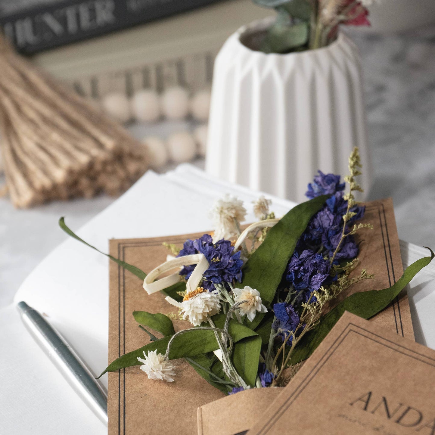 Eucalyptus & Purple Larkspur Mini Bouquet