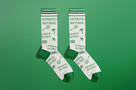 Aspiring Retiree Socks (Stocking Stuffer, funny