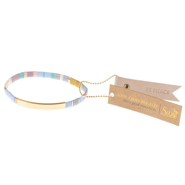 Good Karma Miyuki Bracelet - Be Fierce Lavender/Gold