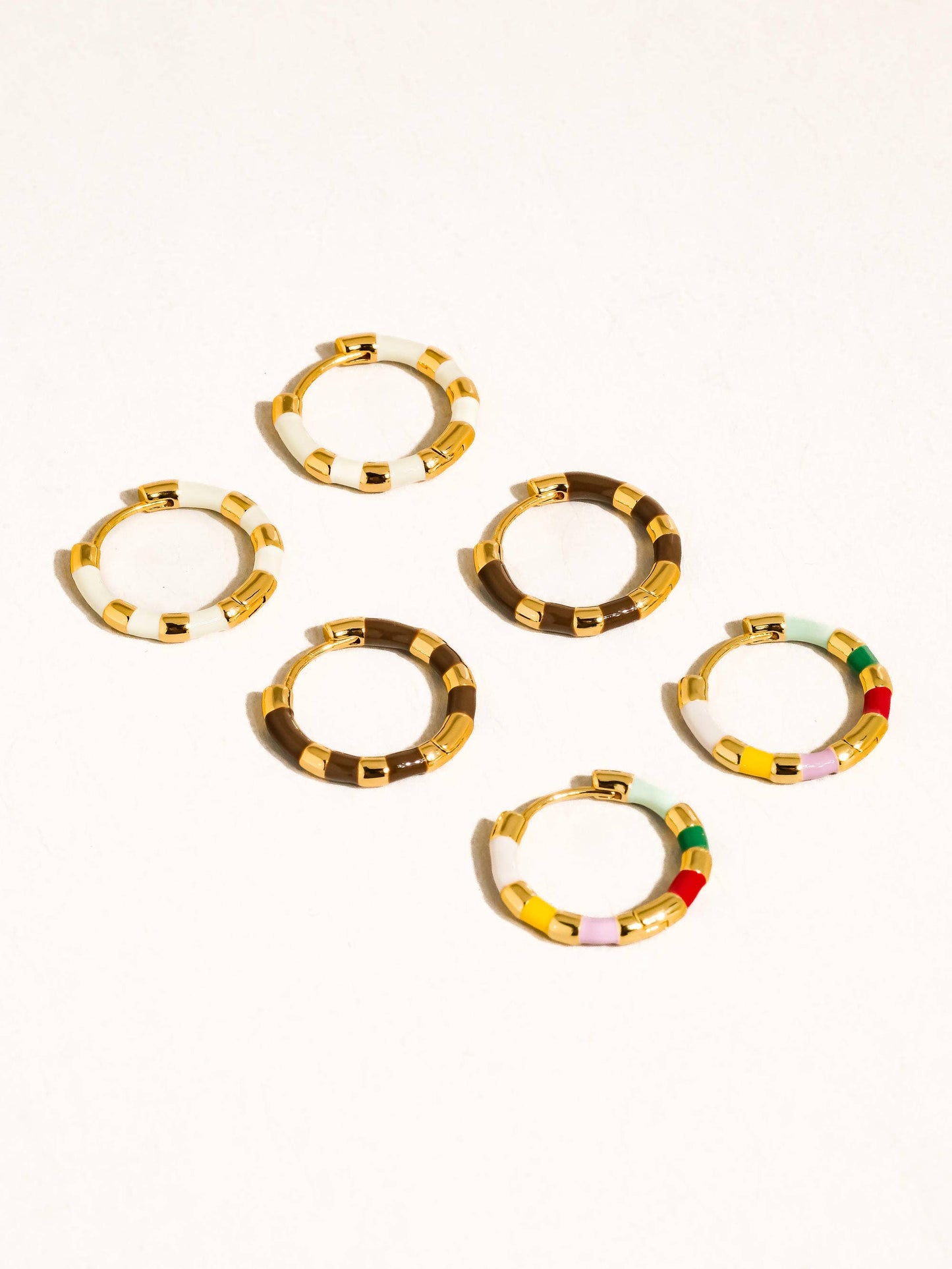 Avielle 18K Gold Vintage Enamel Hoop Earring