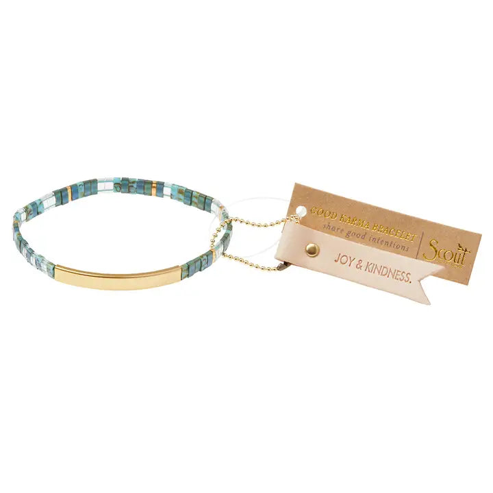 Good Karma Miyuki Bracelet- Joy & Kindness Marine/Gold