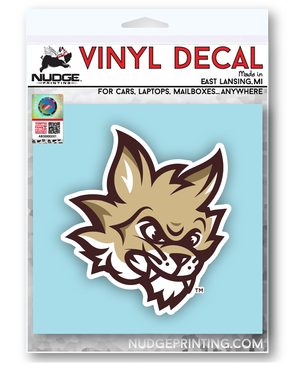 Texas State University Boko the Bobcat Mascot Car Decal