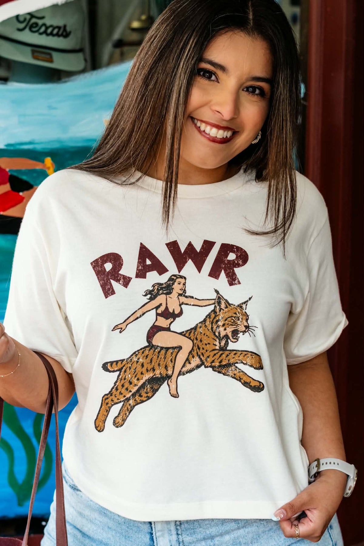RAWR Bobcat Crop Tee