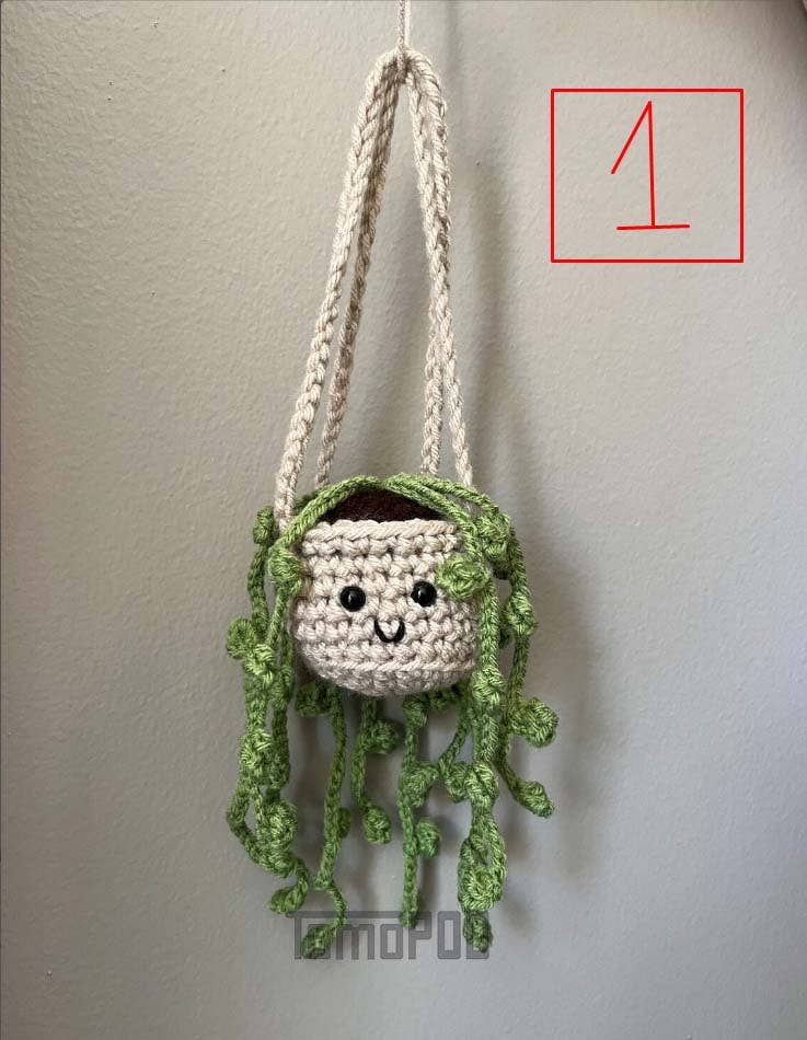 Crochet Succulent Car Hanging Plant Crochet String of Pearls