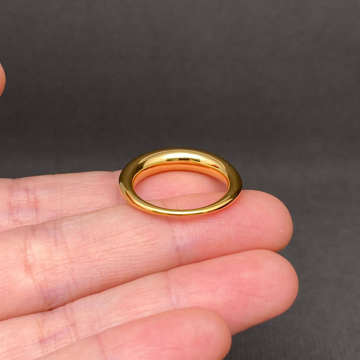 Glossy Gold Ring | 18K Gold Plated Stainless Steel