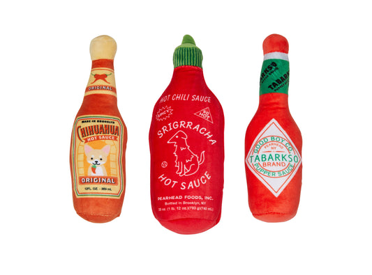 Hot Pupper Sauce Dog Toys, Set of 3