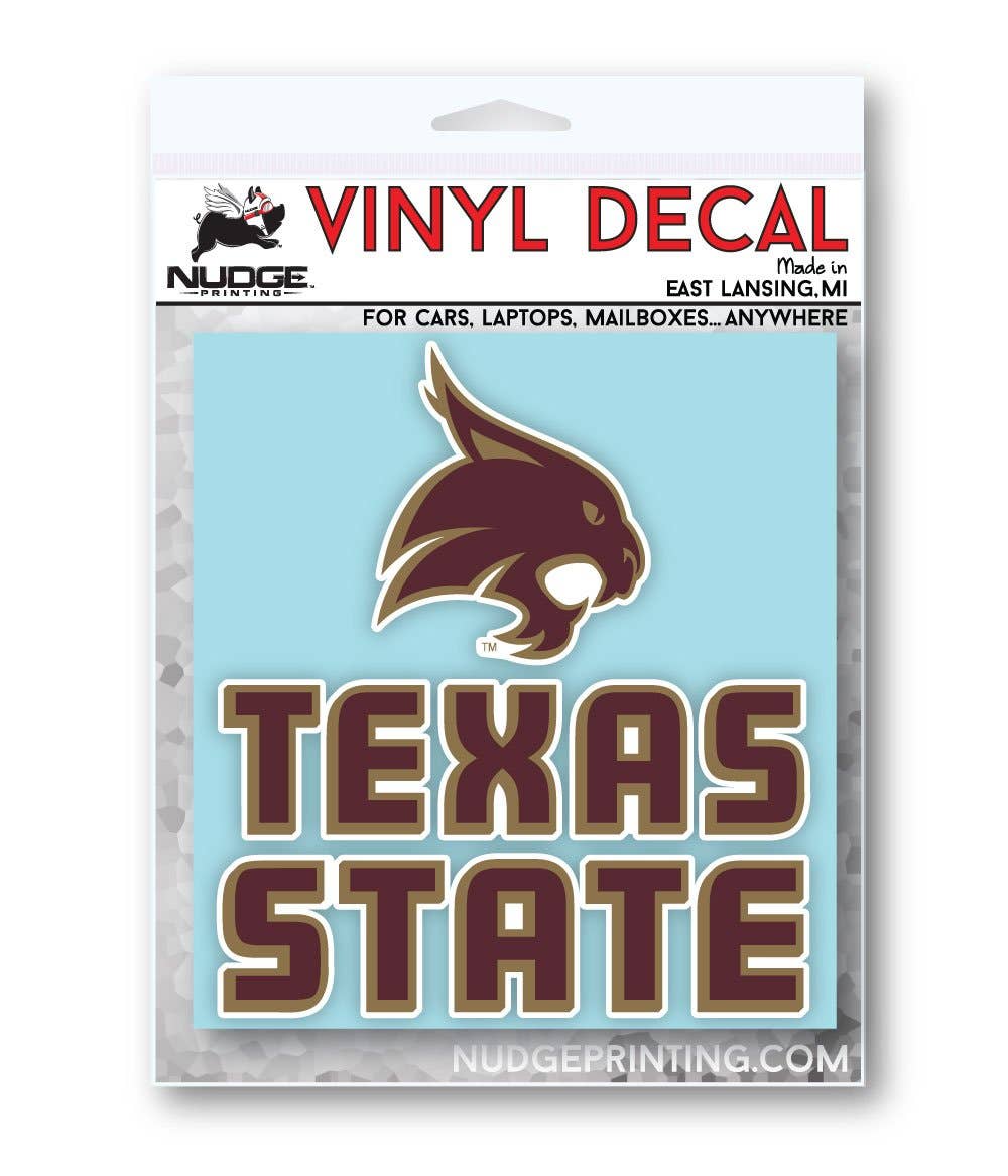 Texas State University Stacked Logo Car Decal